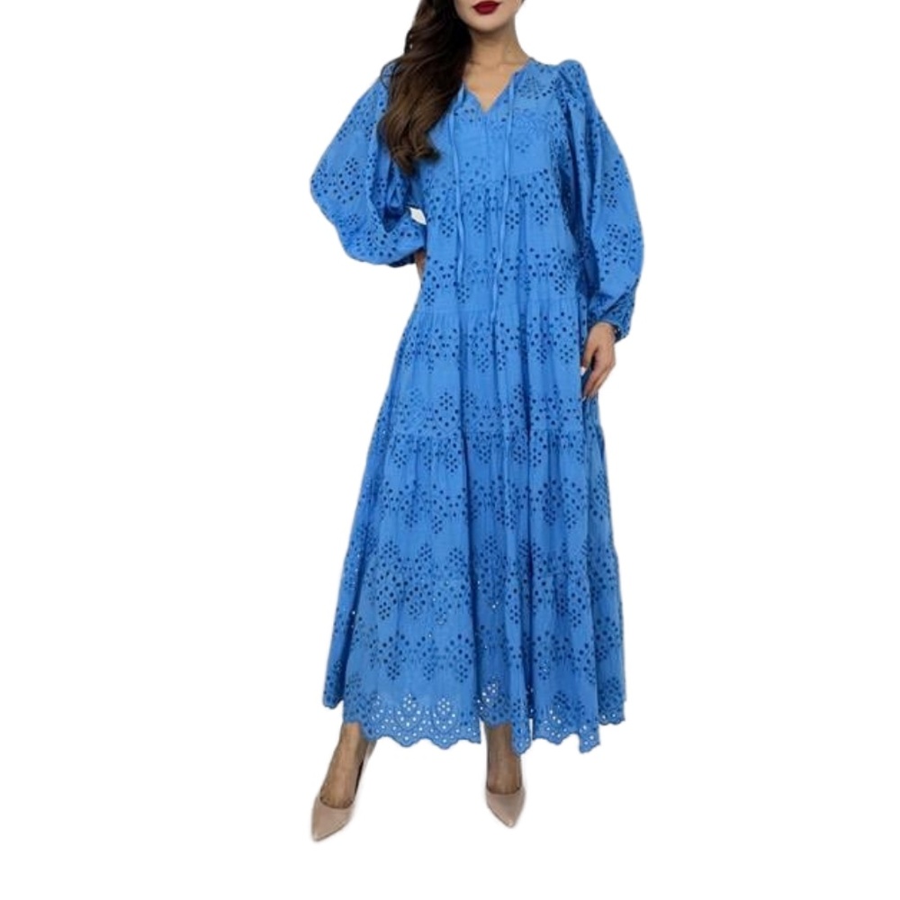 Embrodiery Cotton Maxi Dress